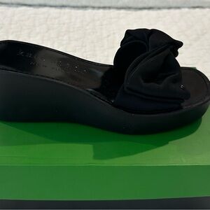Kate Spade Black Platform Slides